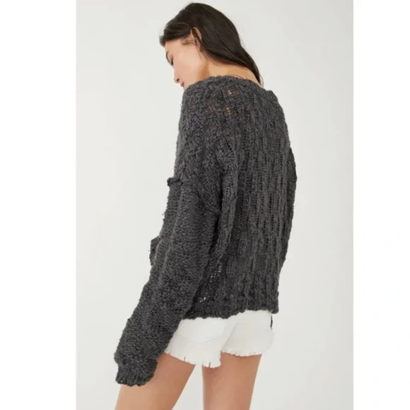 FREE PEOPLE Josephine Pullover In Charcoal Gray - Picture 5 of 9